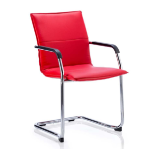 OE - Echo Medium Back Leather Cantilever Visitor Chair with Arms - Image 2