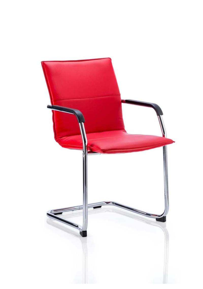 OE - Echo Medium Back Leather Cantilever Visitor Chair with Arms - Image 2