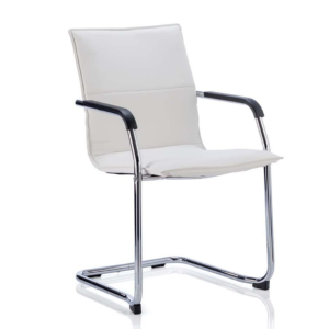OE - Echo Medium Back Leather Cantilever Visitor Chair with Arms - Image 3