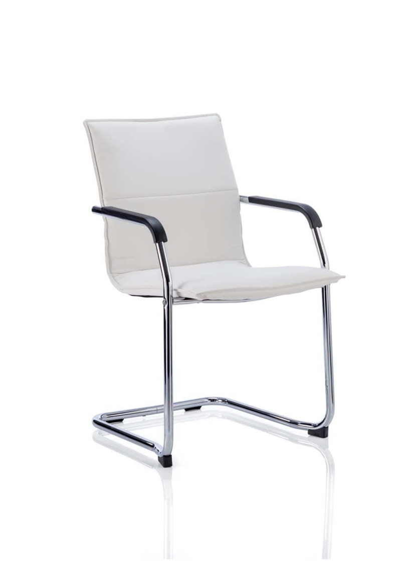 OE - Echo Medium Back Leather Cantilever Visitor Chair with Arms - Image 3