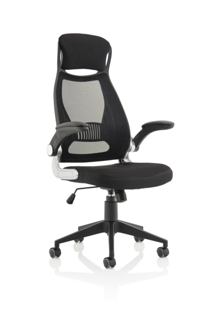 OE - Saturn High Mesh Back Black Executive Office Chair with Arms