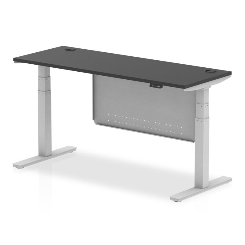 OE - Air Height Adjustable Slimline Desk with Cable Ports with Steel Modesty Panel - Image 79