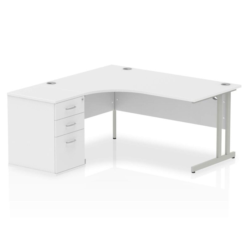 OE - Impulse 1600mm Cantilever Left Crescent Desk Workstation - Image 3