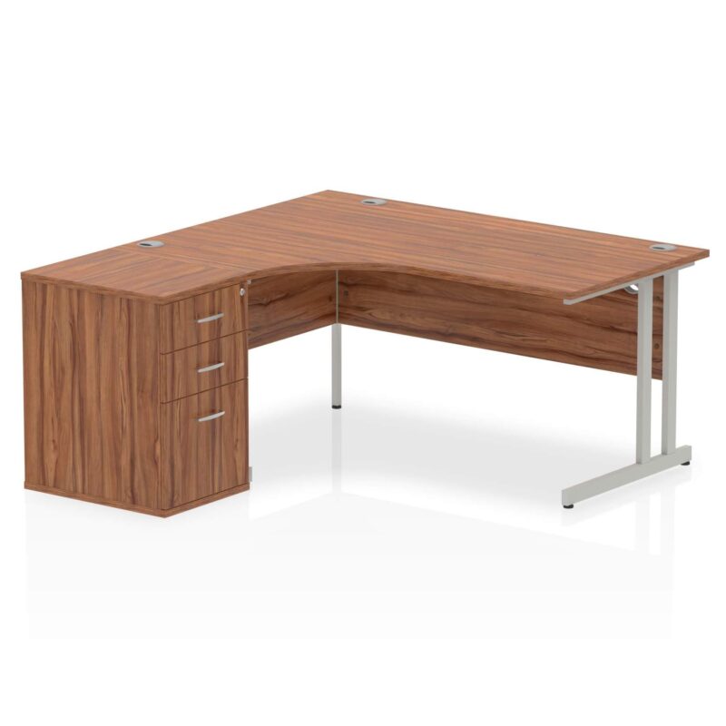 OE - Impulse 1600mm Cantilever Left Crescent Desk Workstation - Image 4
