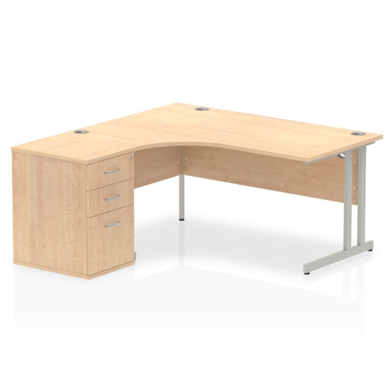 OE - Impulse 1600mm Cantilever Left Crescent Desk Workstation - Image 5