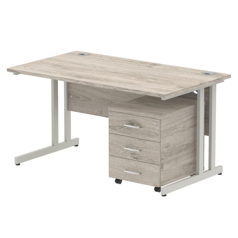 OE - Impulse 1400mm Cantilever Straight Desk With Mobile Pedestal - Image 2