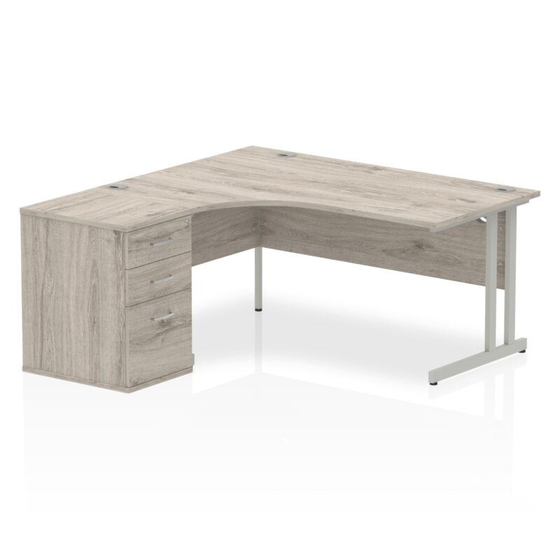 OE - Impulse 1600mm Cantilever Left Crescent Desk Workstation - Image 7