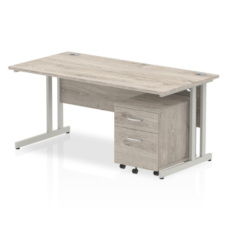 OE - Impulse 1600mm Cantilever Straight Desk With Mobile Pedestal - Image 3