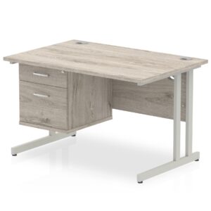 OE - Impulse 1200mm Cantilever Straight Desk With Single Fixed Pedestal - Image 2