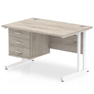OE - Impulse 1200mm Cantilever Straight Desk With Single Fixed Pedestal - Image 5