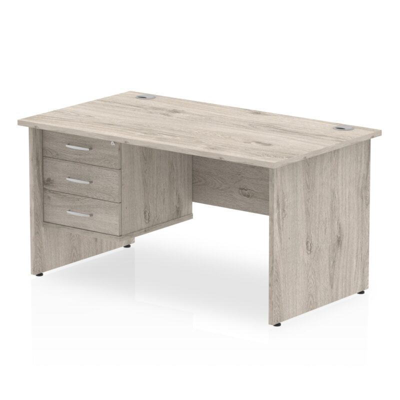 OE - Impulse 1600mm Panel End Straight Desk With Single Fixed Pedestal - Image 3