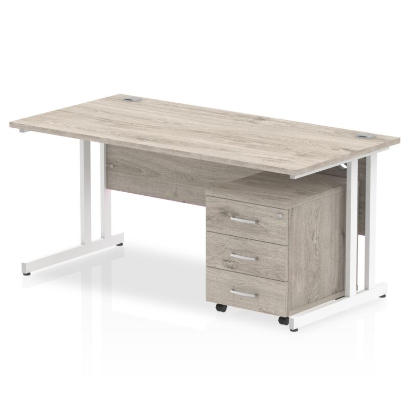 OE - Impulse 1600mm Cantilever Straight Desk With Mobile Pedestal - Image 4