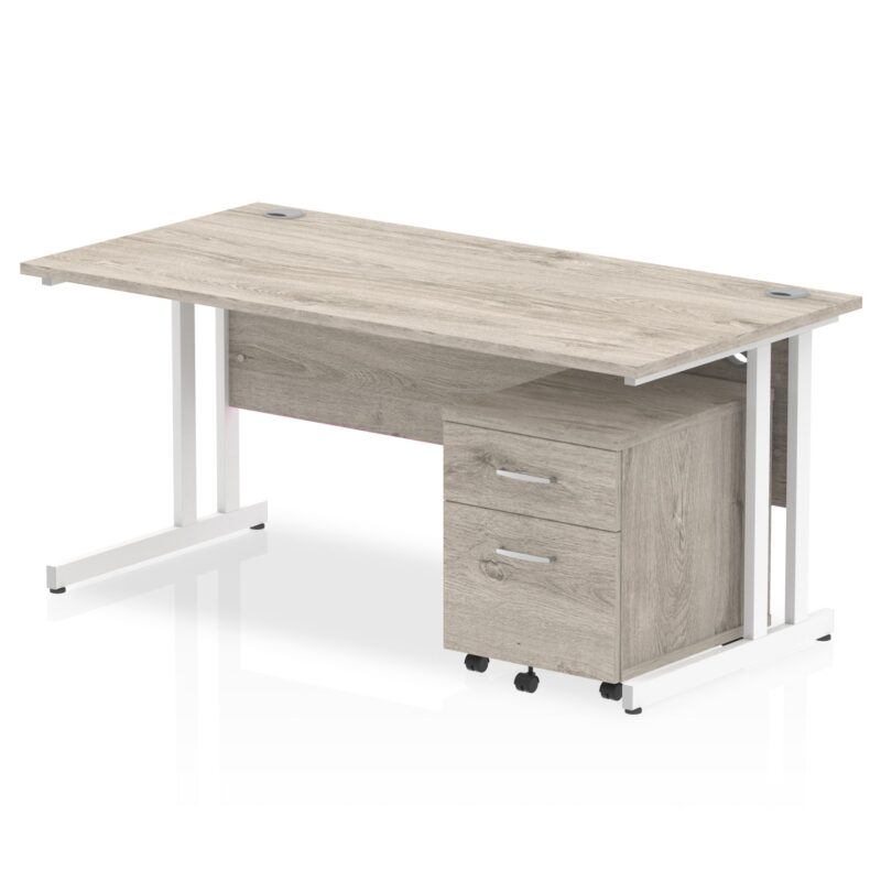 OE - Impulse 1600mm Cantilever Straight Desk With Mobile Pedestal - Image 5