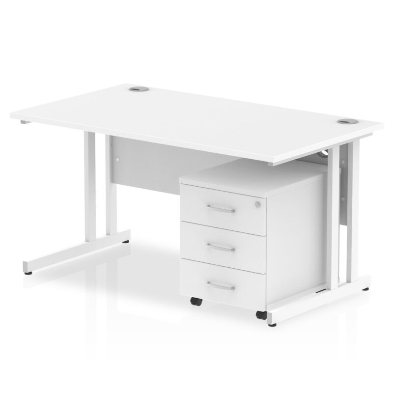 OE - Impulse 1400mm Cantilever Straight Desk With Mobile Pedestal - Image 10