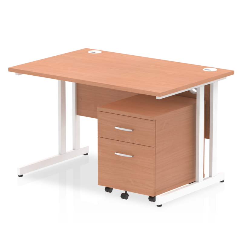 OE - Impulse 1200mm Cantilever Straight Desk With Mobile Pedestal - Image 6