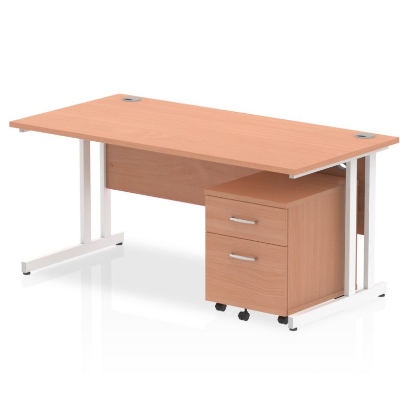 OE - Impulse 1600mm Cantilever Straight Desk With Mobile Pedestal - Image 10