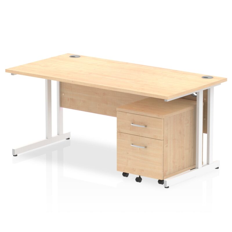 OE - Impulse 1600mm Cantilever Straight Desk With Mobile Pedestal - Image 11