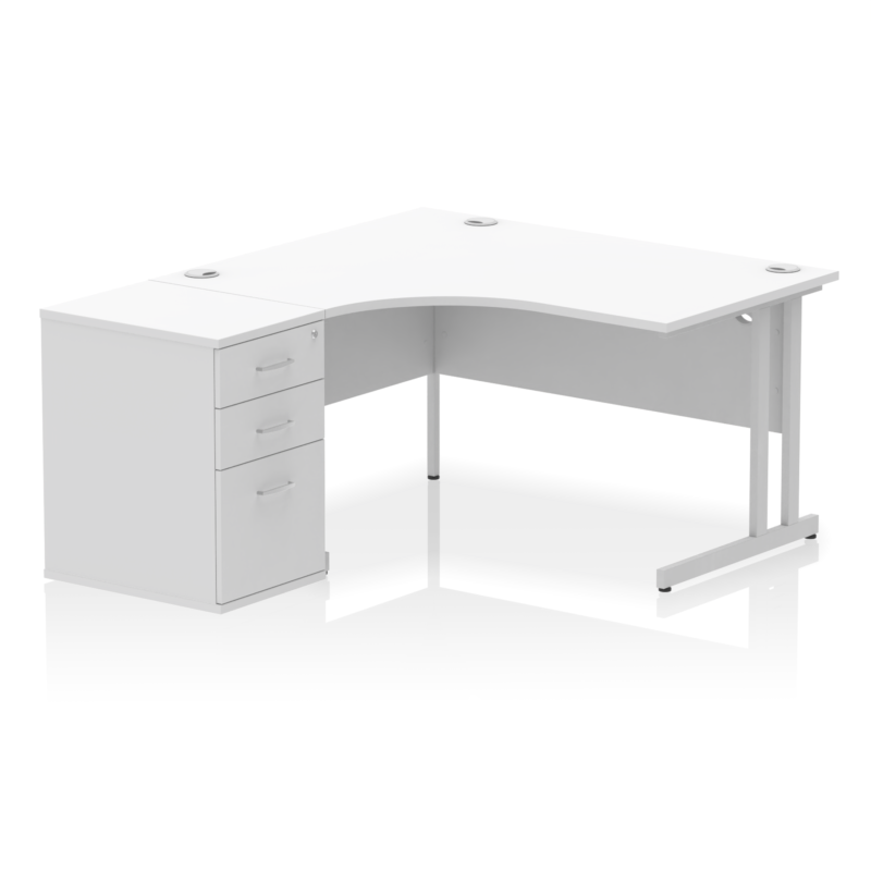 OE - Impulse 1400mm Cantilever Left Crescent Desk Workstation - Image 5