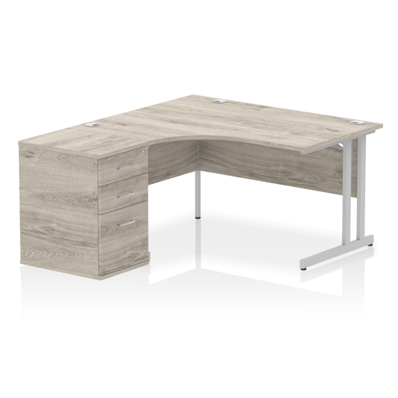 OE - Impulse 1400mm Cantilever Left Crescent Desk Workstation - Image 6