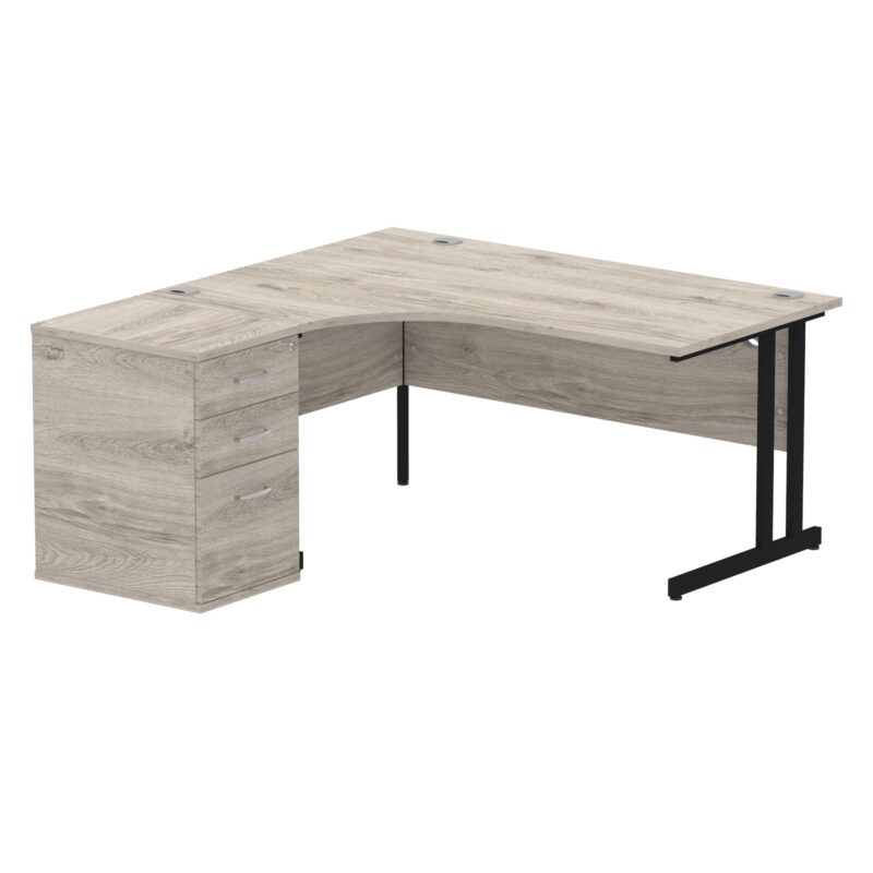 OE - Impulse 1600mm Cantilever Left Crescent Desk Workstation - Image 8