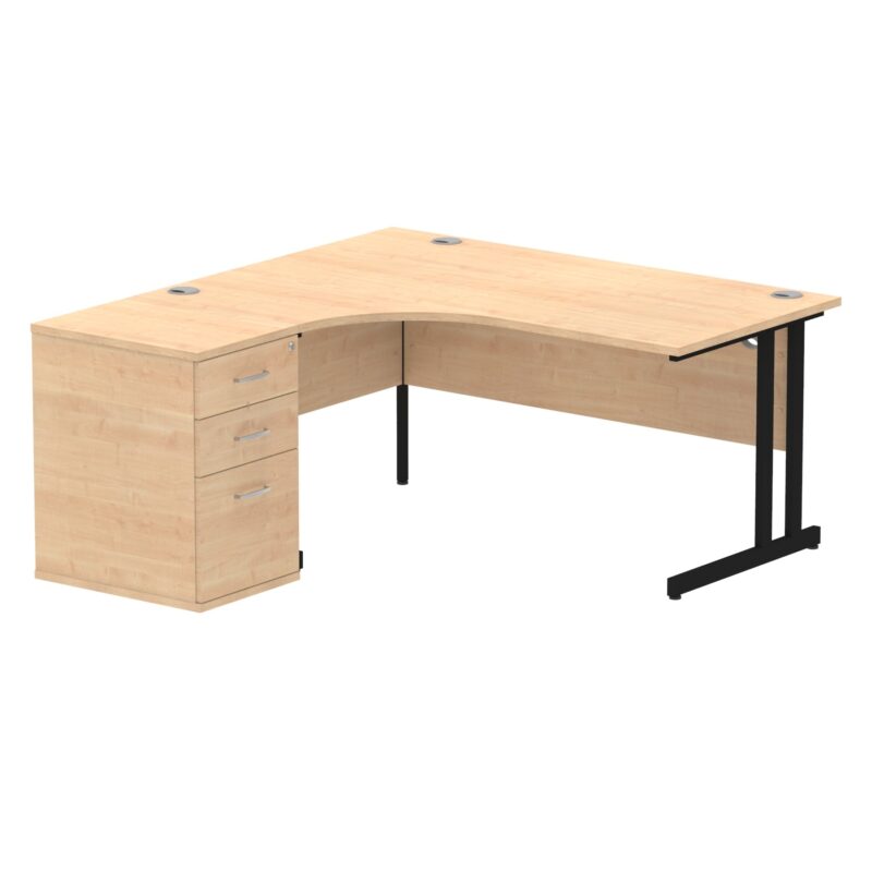 OE - Impulse 1600mm Cantilever Left Crescent Desk Workstation - Image 9