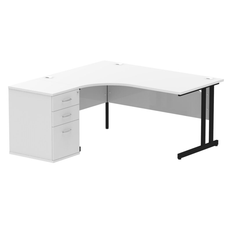 OE - Impulse 1600mm Cantilever Left Crescent Desk Workstation - Image 11