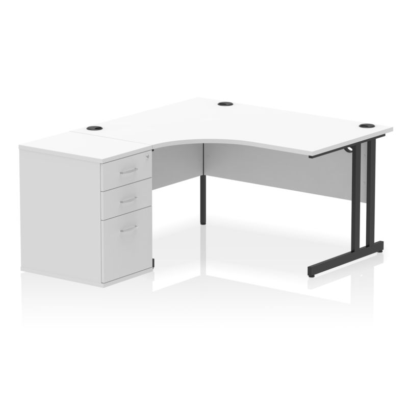 OE - Impulse 1400mm Cantilever Left Crescent Desk Workstation - Image 17