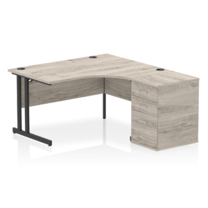 OE - Impulse 1400mm Cantilever Right Crescent Desk Workstation - Image 14