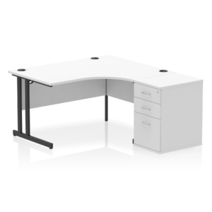 OE - Impulse 1400mm Cantilever Right Crescent Desk Workstation - Image 17