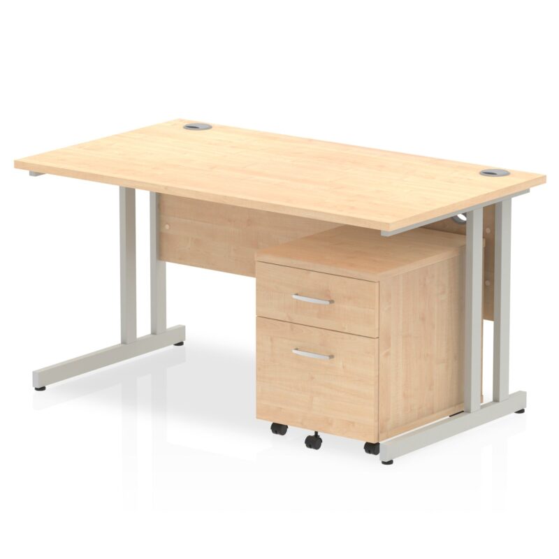 OE - Impulse 1400mm Cantilever Straight Desk With Mobile Pedestal - Image 18