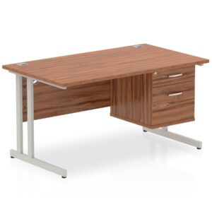 OE - Impulse 1200mm Cantilever Straight Desk With Single Fixed Pedestal - Image 9