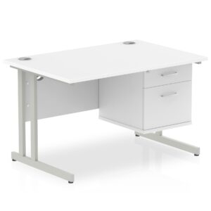 OE - Impulse 1200mm Cantilever Straight Desk With Single Fixed Pedestal - Image 13
