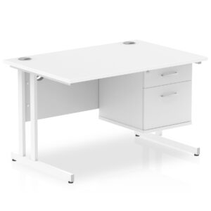 OE - Impulse 1200mm Cantilever Straight Desk With Single Fixed Pedestal - Image 14