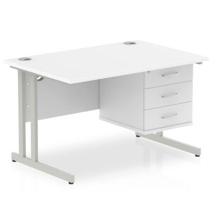 OE - Impulse 1200mm Cantilever Straight Desk With Single Fixed Pedestal - Image 15