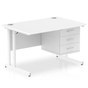 OE - Impulse 1200mm Cantilever Straight Desk With Single Fixed Pedestal - Image 16