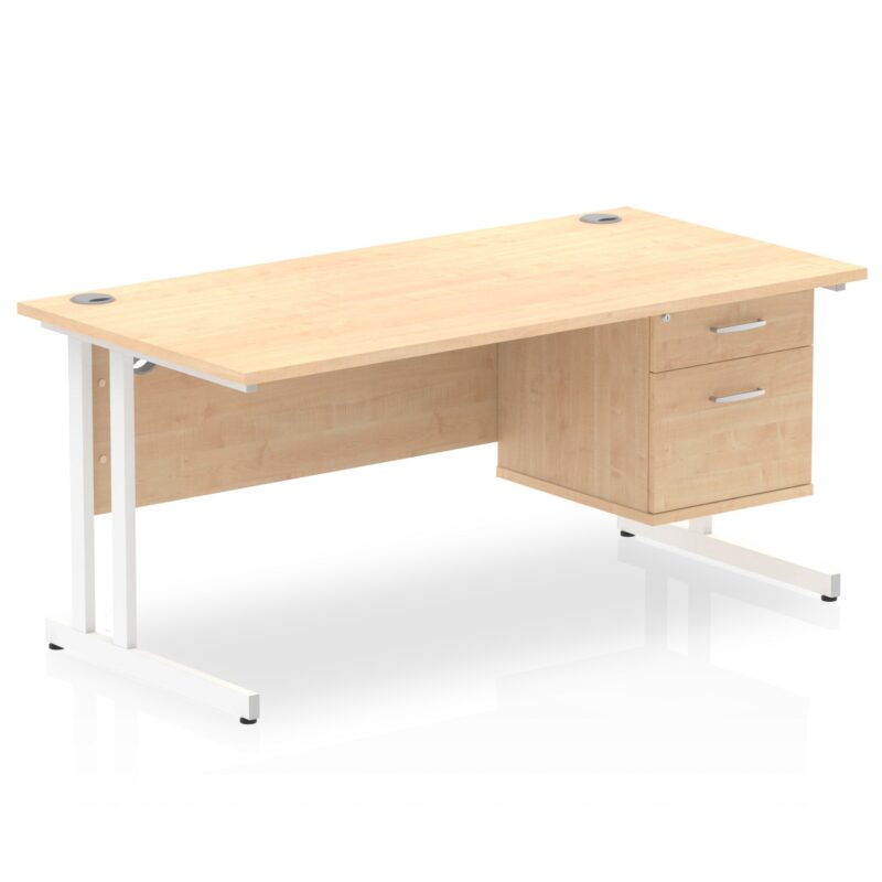 OE - Impulse 1600mm Cantilever Straight Desk With Single Fixed Pedestal - Image 18