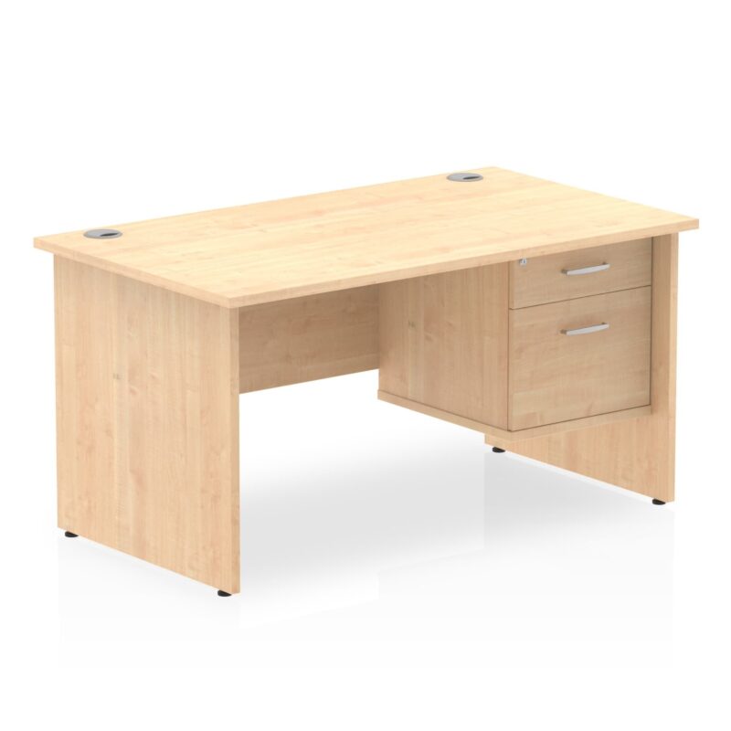OE - Impulse 1400mm Panel End Straight Desk With Single Fixed Pedestal - Image 9
