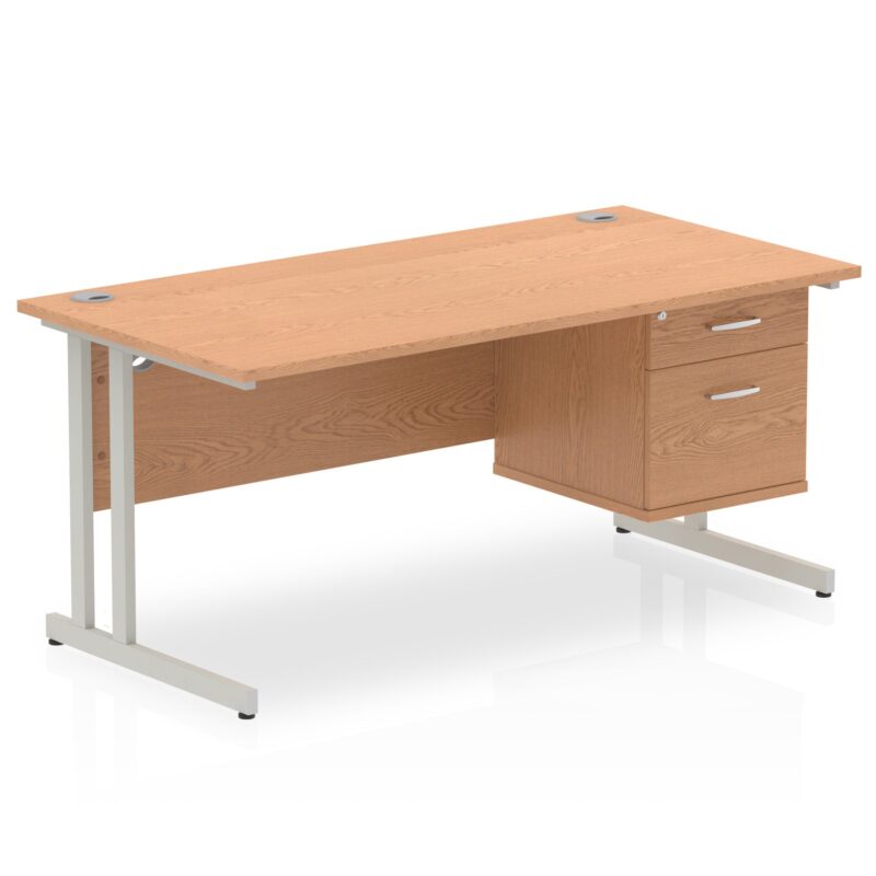 OE - Impulse 1600mm Cantilever Straight Desk With Single Fixed Pedestal - Image 21