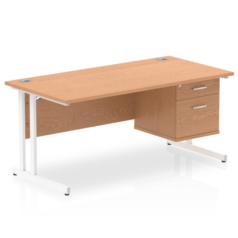 OE - Impulse 1600mm Cantilever Straight Desk With Single Fixed Pedestal - Image 22