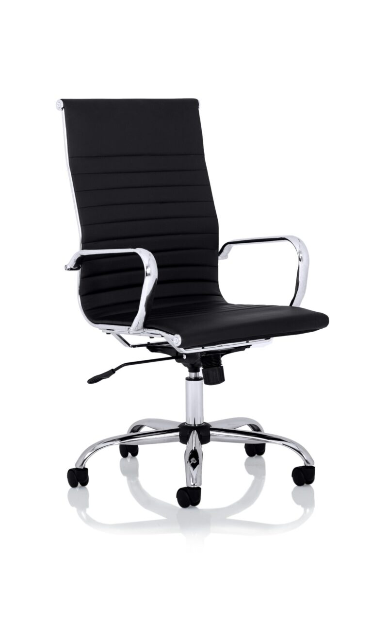 OE - Nola Black Leather Executive Office Chair with Arms