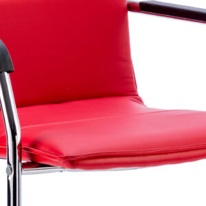 Echo Medium Back Leather Cantilever Visitor Chair with Arms - Image 12