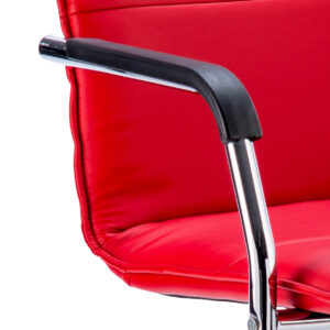 Echo Medium Back Leather Cantilever Visitor Chair with Arms - Image 10