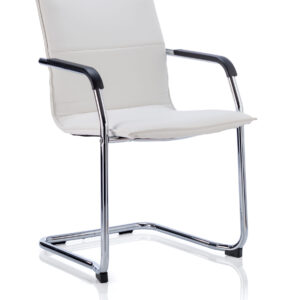 Echo Medium Back Leather Cantilever Visitor Chair with Arms - Image 17