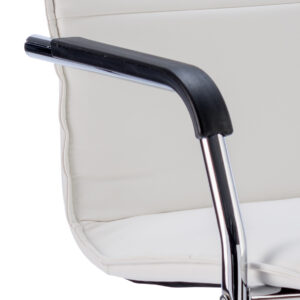 Echo Medium Back Leather Cantilever Visitor Chair with Arms - Image 18