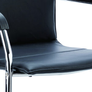 Echo Medium Back Leather Cantilever Visitor Chair with Arms - Image 4