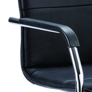 Echo Medium Back Leather Cantilever Visitor Chair with Arms - Image 2
