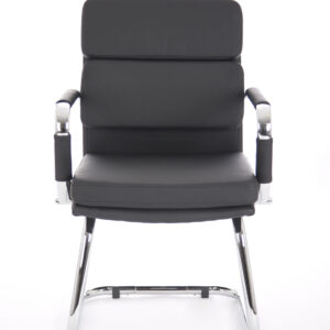 Advocate Medium Back Leather Visitor Office Chair with Arms - Image 2