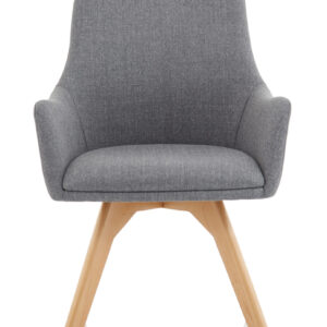 Carmen Grey Fabric Wooden Leg Visitor Chair - Image 2