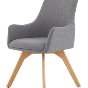 Carmen Grey Fabric Wooden Leg Visitor Chair - Image 3