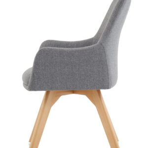 Carmen Grey Fabric Wooden Leg Visitor Chair - Image 4